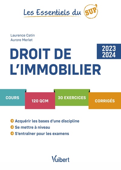 Droit De L’Immobilier 2023/2024, Cours - Qcm - Exercices - Corrigés