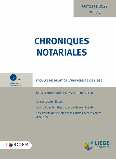 Chroniques notariales. Volume 75 - Yves-Henri Leleu