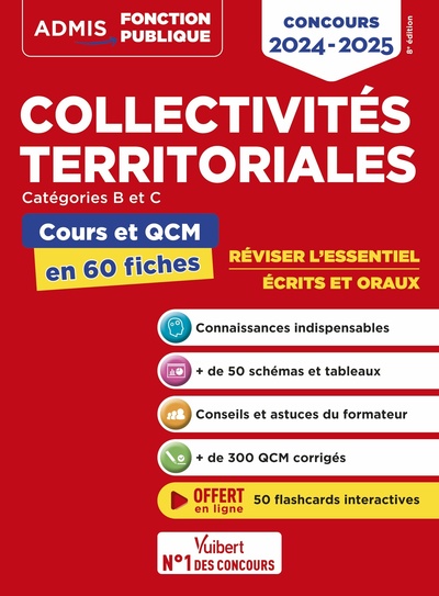 Collectivités territoriales - Cours et QCM - Catégories A, B et C - L'essentiel en 60 fiches - Pierre-Brice Lebrun