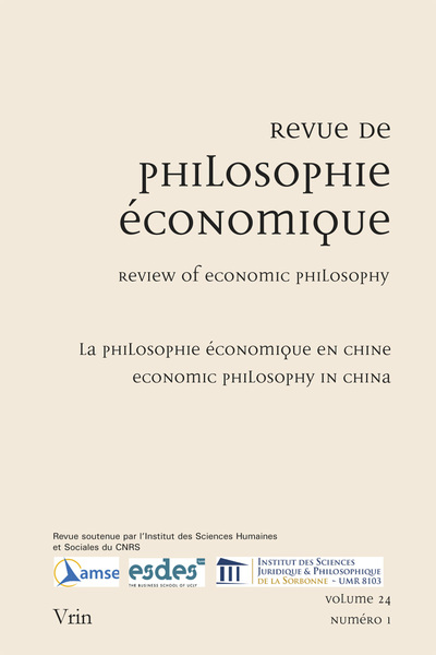 La philosophie économique en Chine - Zhiming Long