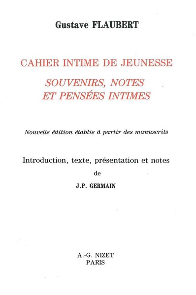 Cahier intime de jeunesse