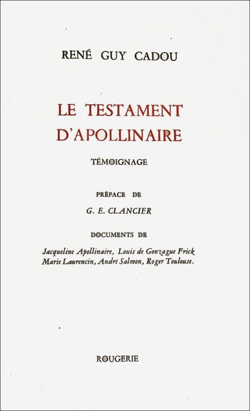 Le Testament D'Apollinaire