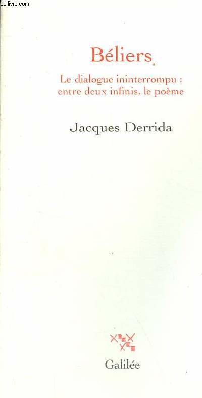 Béliers - Jacques Derrida