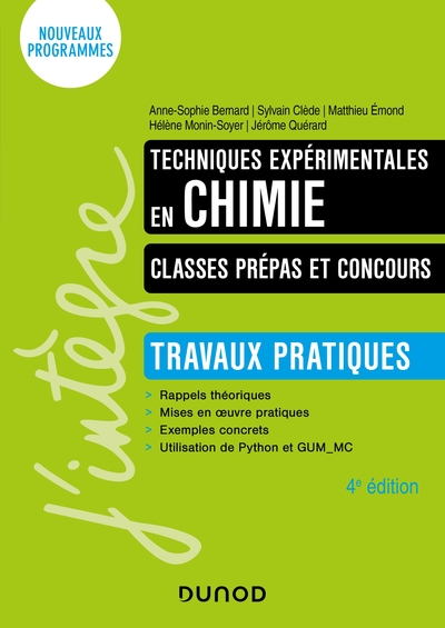 Techniques expérimentales en chimie - Classes prépas et concours - 4e éd.