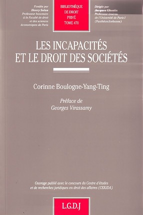 les incapacités et le droit des sociétés