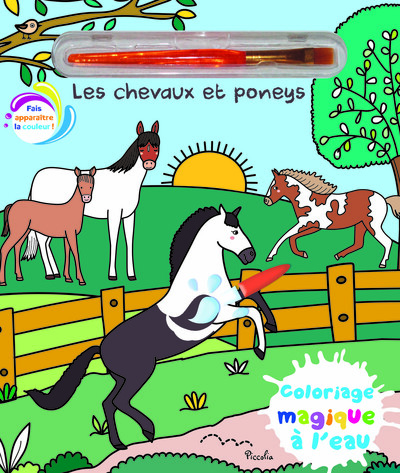 Les chevaux et poneys - Coloriage magique à l'eau