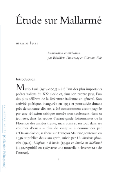 Étude sur Mallarmé