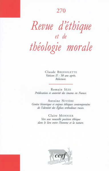 Revue d'éthique et de théologie morale 270