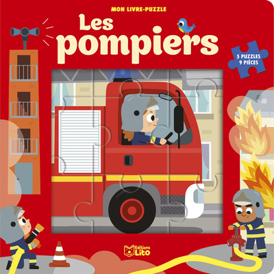 Livre Puzzle  9p Les Pompiers