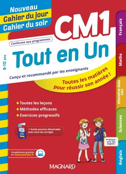 Tout en Un CM1 - Leçons, méthodes et exercices - Nouveau Cahier du jour Cahier du soir - Dominique Vacher, Christian Redoute