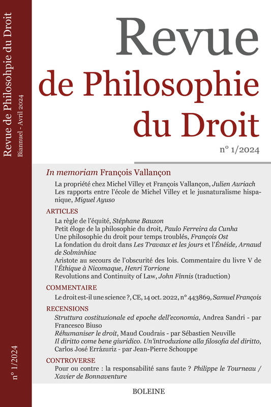 Revue De Philosophie Du Droit - Barre Pierre-Hugues