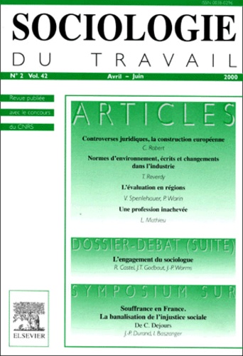 Sociologie du travail Volume 42 n° 2 avril L'engagement du sociologue