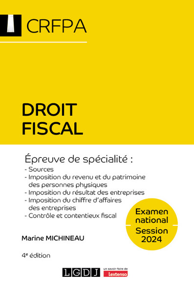 Droit fiscal - CRFPA - Examen national Session 2024