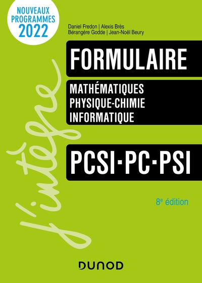 Formulaire PCSI-PC-PSI - 8e éd.