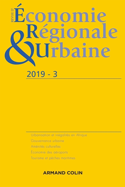 Revue d'économie régionale et urbaine N° 3/2019 Volume 3