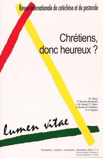 Lumen Vitae N° 4, Octobre-novemb Volume 2002 - Revue Lumen Vitae