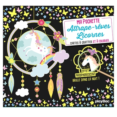 Ma pochette Attrape-rêves Licorne - Cartes à gratter et à colorier