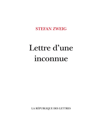 Lettre d'une inconnue