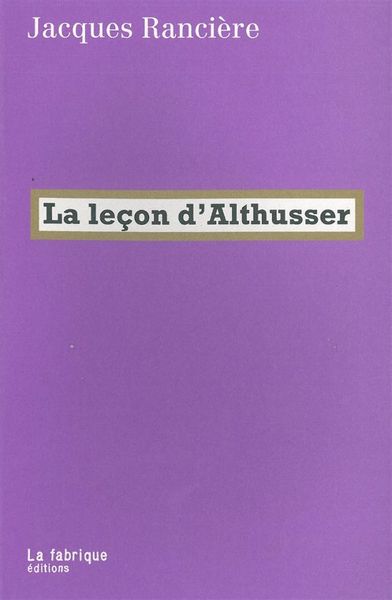 La Leçon d'Althusser