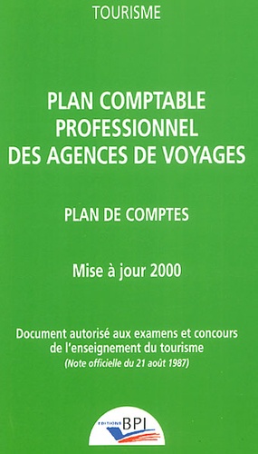 Plan comptable professionnel des agences de voyages