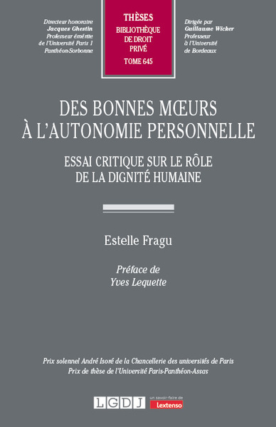 Des bonnes moeurs à l'autonomie personnelle