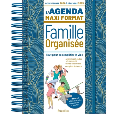 L'Agenda Maxi Format De La Famille Organisée 2025 (De Sept. 2024 À Déc. 2025)