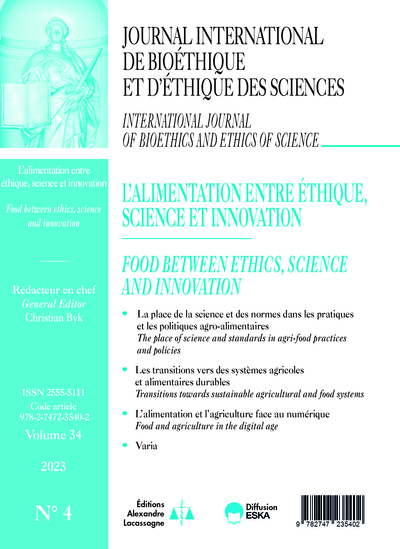 Journal International de Bioéthique N° 34, 4/2023 Volume 4 - Byk Christian