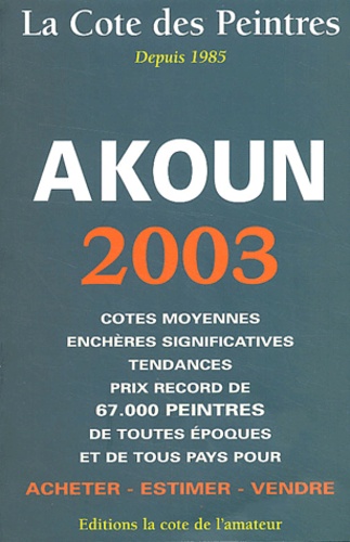 2003 - La cote des peintres 2003