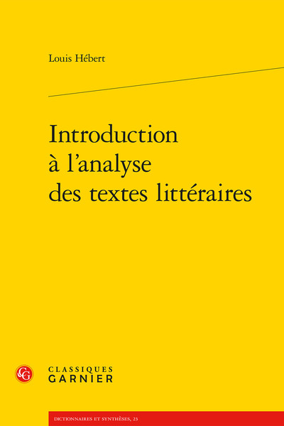 Introduction à l'analyse des textes littéraires