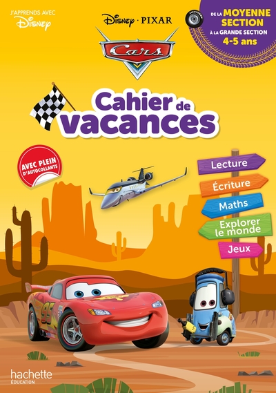 Disney - Cars - De La Moyenne À La Grande Section - Cahier De Vacances 2024