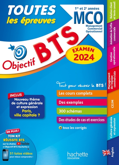 Objectif BTS MCO (1re et 2e années) - Toutes les épreuves, examen 2024 - Bruno Bonnefous