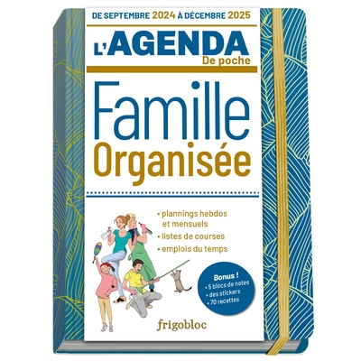 Agenda de poche 2025 de la famille organisée - bleu (de sept. 2024 à déc. 2025) - Collectif