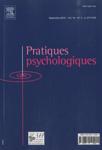 Pratiques psychologiques Volume 16 N° 3, Sept