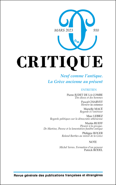 Critique N° 910, mars 2023 Volume 910