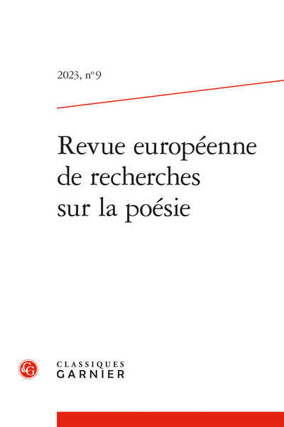 Revue européenne de recherches sur la poésie - Giovanni Dotoli