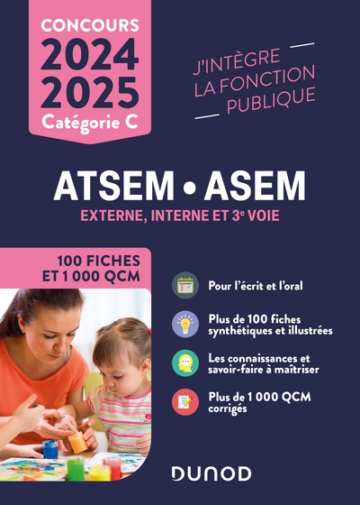 Concours ATSEM/ASEM - 100 Fiches et 1 000 QCM - 2024-2025 - Corinne Pelletier