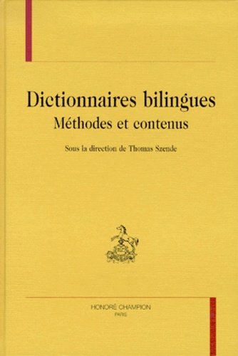 Dictionnaires bilingues - méthodes et contenus