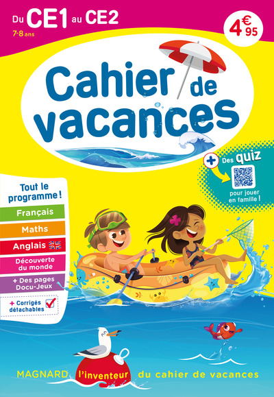 Cahier de vacances 2024, du CE1 vers le CE2 7-8 ans