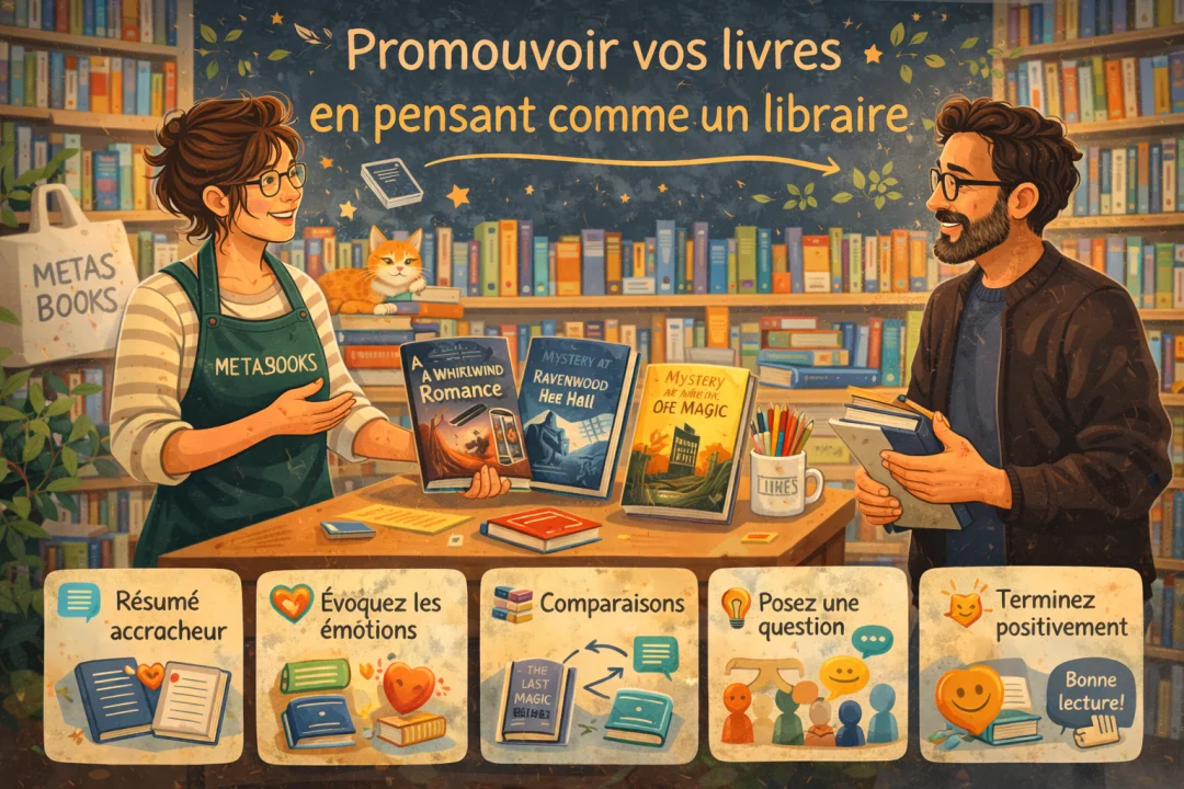 Illustration: 7 conseils pour utiliser le handselling comme auteur | MetasBooks